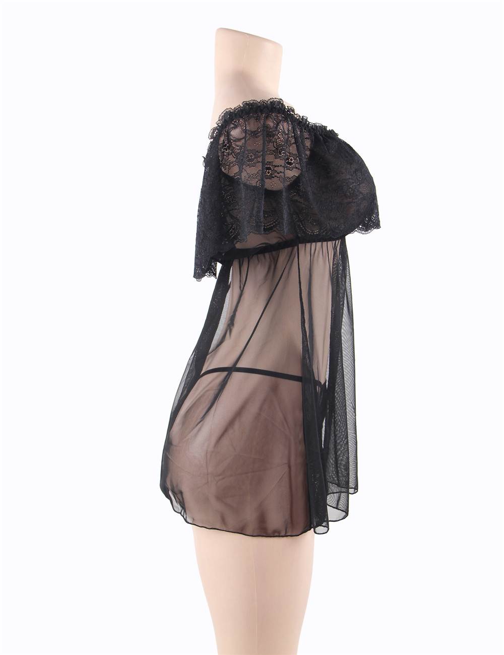 Babydoll Strapless Negro XXXL