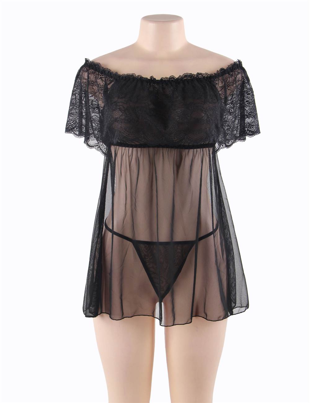Babydoll Strapless Negro XXXL