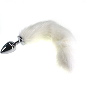 Dilatador Anal Metálico S con Cola Blanca