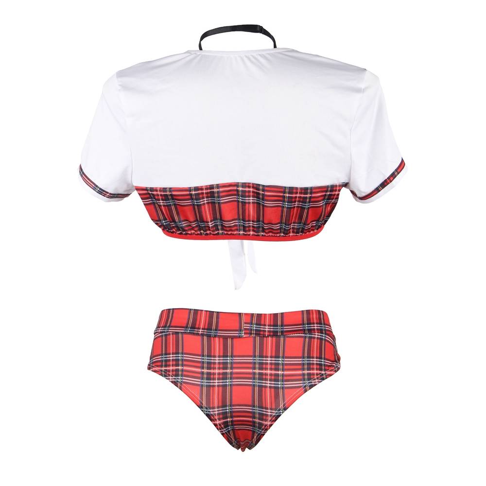 Disfraz De Colegiala En Conjunto Con Peto Tapado XL