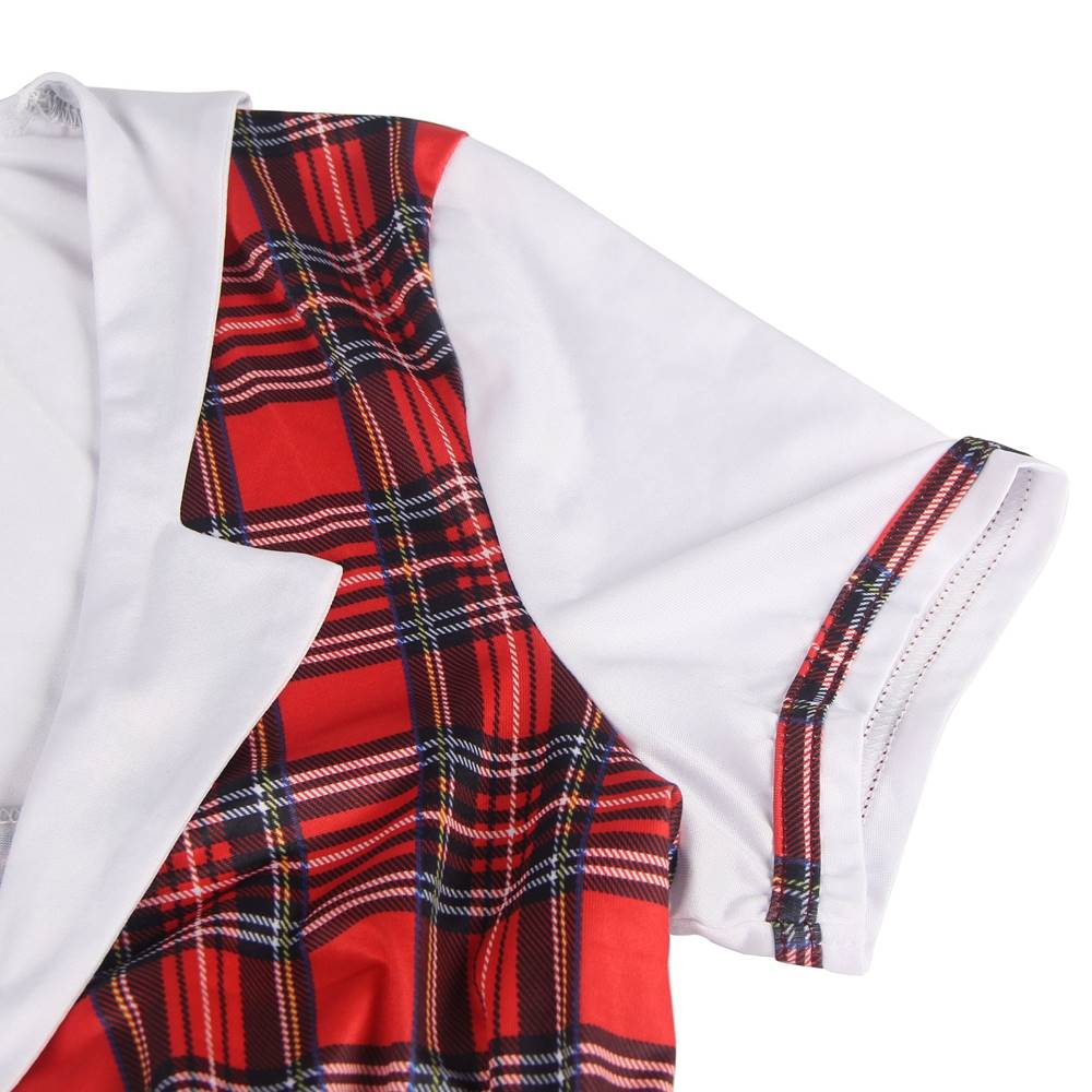 Disfraz De Colegiala En Conjunto Con Peto Tapado XL