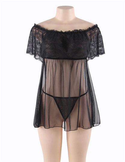 Babydoll Strapless Negro XXXL