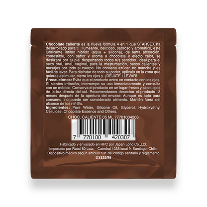 Sachet Lubricante 4 en 1 Chocolate Caliente 5ml