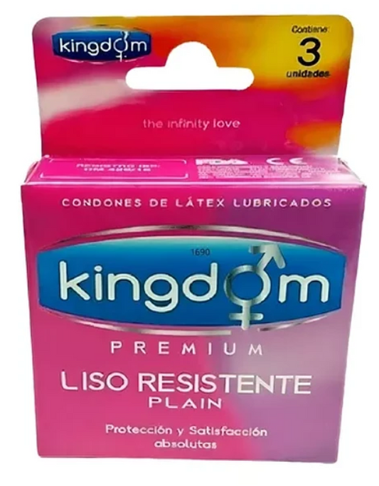 Preservativo Kingdom Plain Liso Resistente 3 unidades