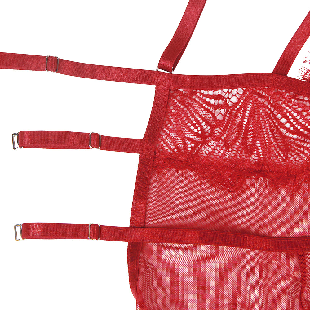 Babydoll De Diseño Ajustado En Burdeos XXXL
