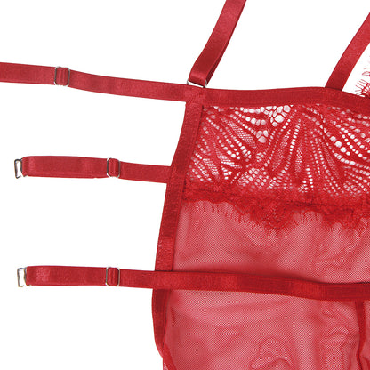 Babydoll De Diseño Ajustado En Burdeos XXXL
