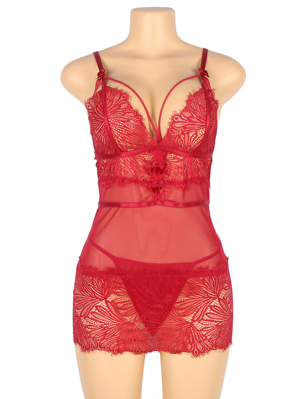 Babydoll De Diseño Ajustado En Burdeos XXXL