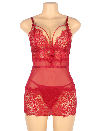 Babydoll De Diseño Ajustado En Burdeos XXXL
